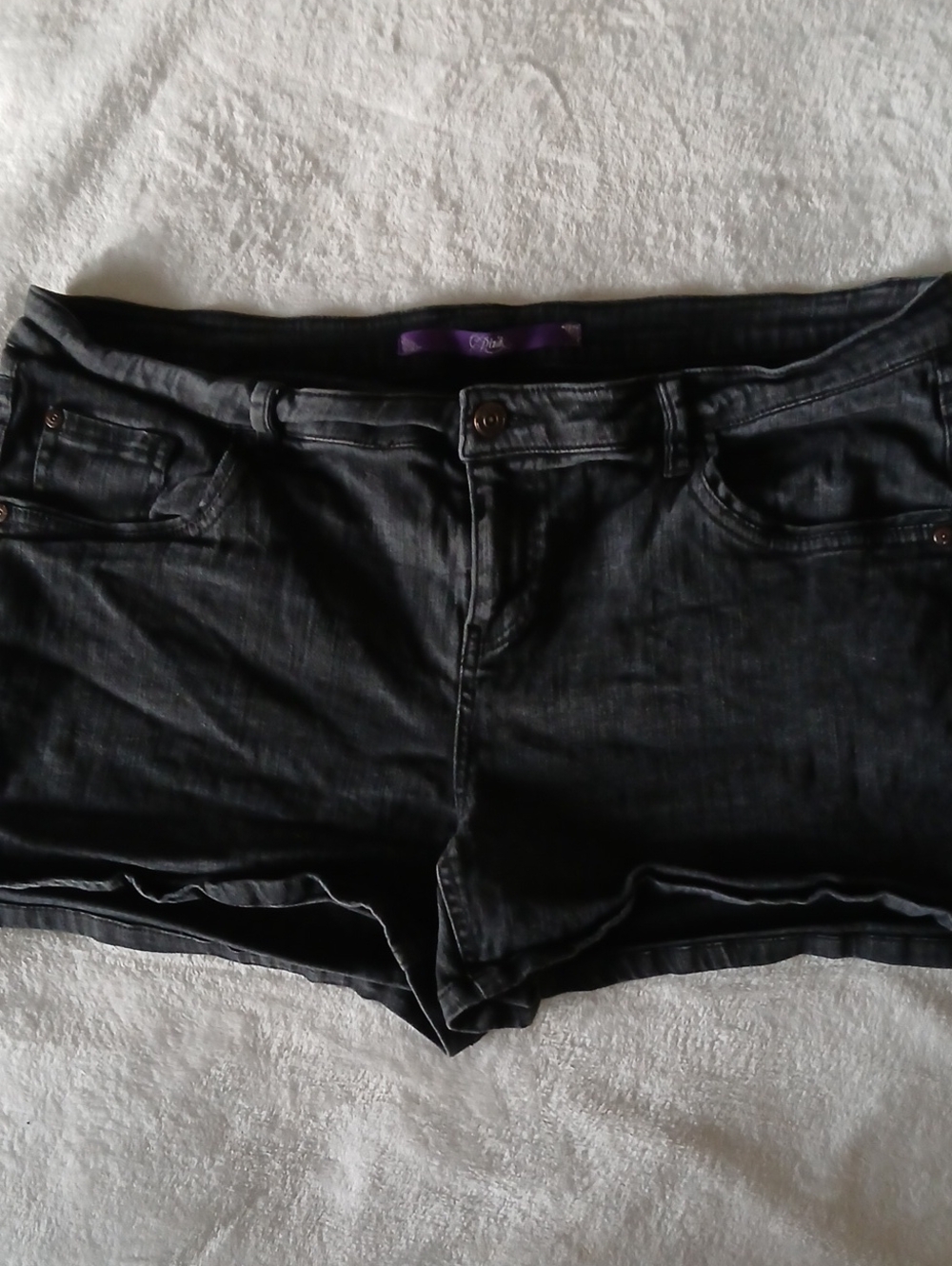 💚 C Pink Black Denim Jean Shorts - Womens Plus Size 18 - SO MUCH STRESS!